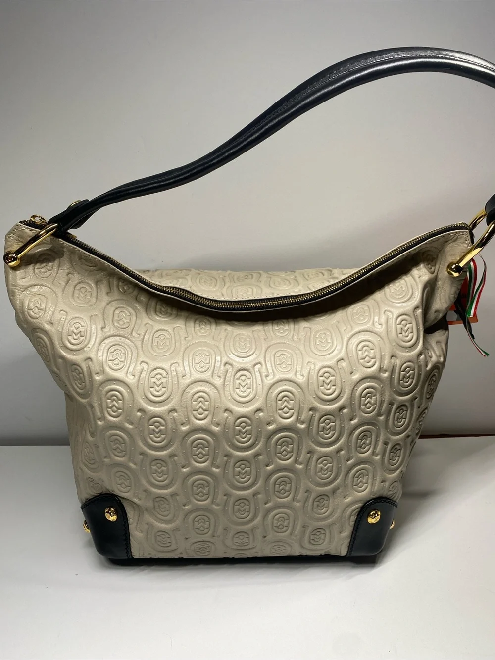 NWT Marino Orlandi Hobo-Cream and Black